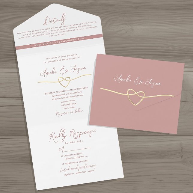 Casamento Minimalista em Rosa Empoeirado (Criador carregado)