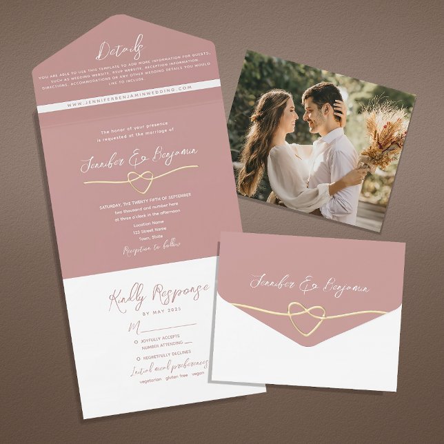 Casamento Minimalista em Rosa Empoeirado (Criador carregado)