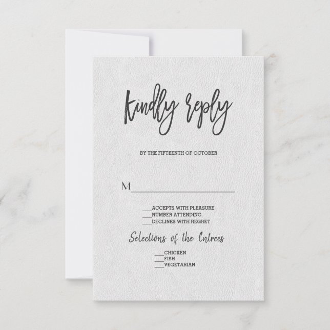 Casamento Minimalista Moderno com RSVP Manuscrito (Frente)