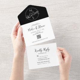 Casamento Minimalista Moderno Preto e Branco