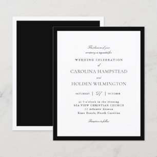 Casamento Minimalista Moderno Preto e Branco Elega