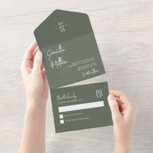 Casamento Minimalista Moderno Simples Verde Oliva