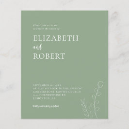 Casamento Minimalista Moderno Verde Sage Orçamento