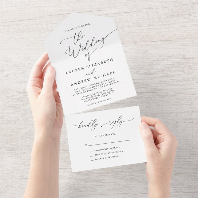 Casamento Minimalista Negro e Branco (Aba destacável)