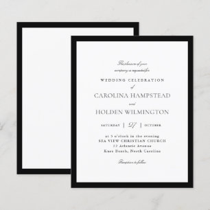 Casamento Minimalista Preto e Branco Elegante Mode