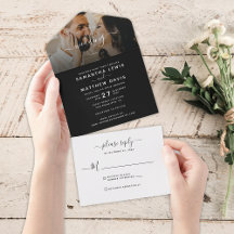 Casamento Minimalista Preto e Branco Simples