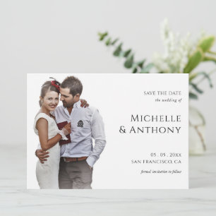 Casamento minimalista Salve o Cartão de Data com F