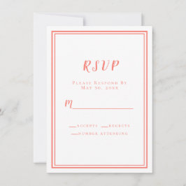 Casamento Minimalista Simples RSVP Coral Branco Mo