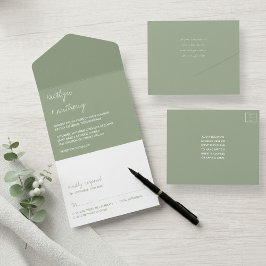 Casamento Minimalista Verde Sage com Roteiro Moder