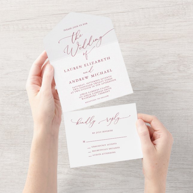 Casamento Minimalista Vermelho (Aba destacável)