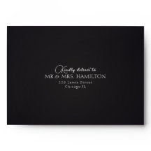 Casamento Mínimo de Caligrafia Branca Preta