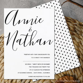 Casamento Mínimo de Escuridão Branca Elegante e Ne