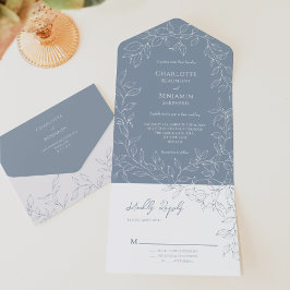 Casamento Mínimo de Folha Dusty Blue