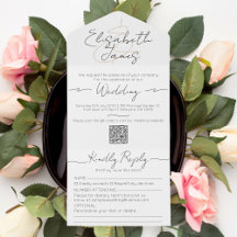 Casamento Mínimo de Script Moderno Preto e Branco