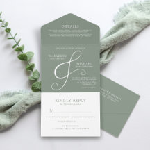Casamento Mínimo e Ampersand Verde do Sage Moderno