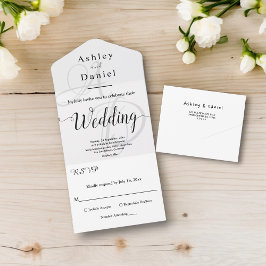 Casamento Mínimo Elegante De Monograma Branco E Pr