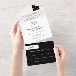 Casamento Mínimo Elegante De Monograma Branco E Pr