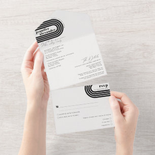 Casamento Mínimo Moderno entre Preto e Branco Tudo