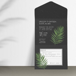 Casamento Mínimo Tropical Palm Night Sky