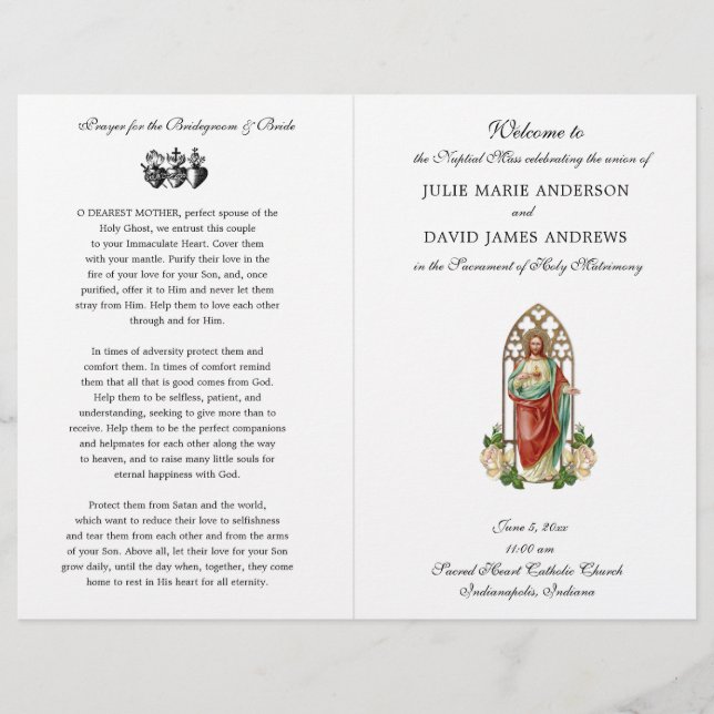 Casamento Missa Latina Católica Programa Sagrado C (Frente)
