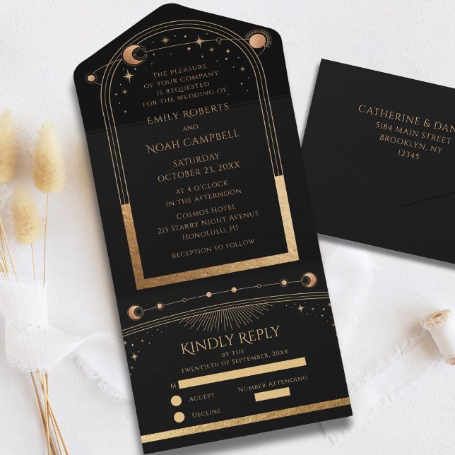 Casamento Místico de Astronomia da Lua Negra Doura (Criador carregado)