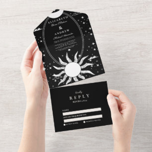 Casamento Místico Preto e Branco Sol Lua