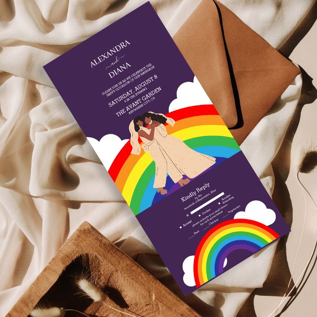 Casamento Moderno Arco-Íris Duas Noivas LGBTQ (Criador carregado)