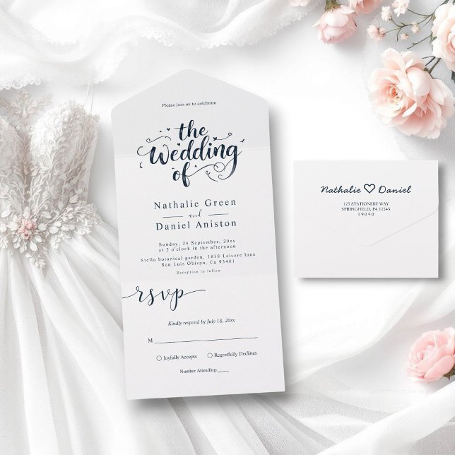 Casamento Moderno Azul e Branco com Marinho de Scr (Criador carregado)
