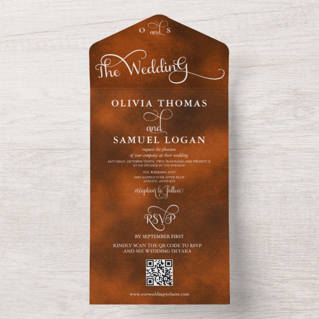 Casamento Moderno Caligrafia Elegante (Interno)