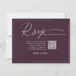 Casamento Moderno Clássico Caligrafia QR Code RSVP