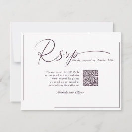 Casamento Moderno Clássico Caligrafia QR Code RSVP