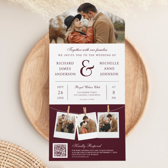 Casamento Moderno Código QR Foto E Comercial Burgu (Criador carregado)