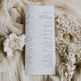 Casamento Moderno com Borda de Brilho Prateado Bra
