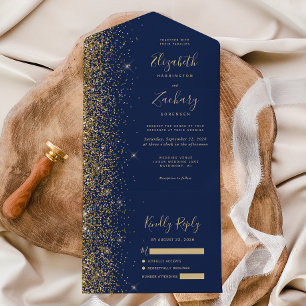 Casamento Moderno com Brilho Azul Dourado