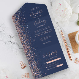 Casamento Moderno com Brilho Azul Navy e Dourado R