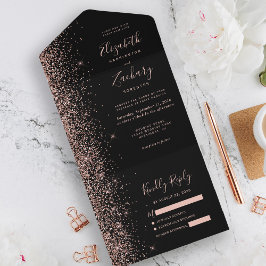 Casamento Moderno com Brilho em Rosa Dourado