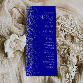 Casamento Moderno com Brilho Prata na Borda Azul R