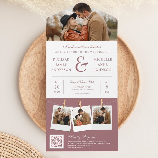 Casamento Moderno com Código QR de Foto de E comer (Criador carregado)