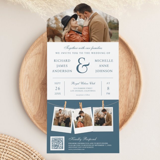 Casamento Moderno com Código QR de Foto E Comercia (Criador carregado)