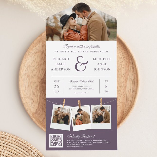 Casamento Moderno com Código QR de Foto E Comercia (Criador carregado)