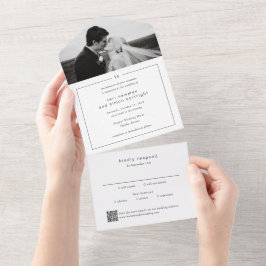 Casamento Moderno com Código QR de Monograma Atemp
