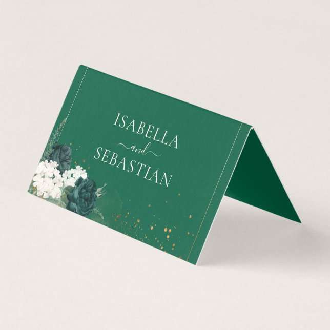 Casamento Moderno com Código QR Rosa Verde Esmeral (Verso)