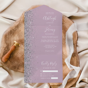 Casamento Moderno com Glitter de Lilás Roxo Poeire