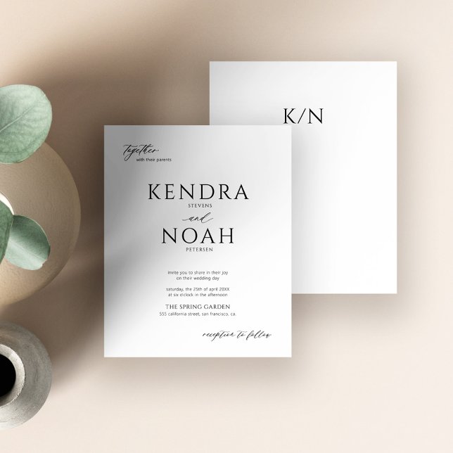 Casamento moderno com orçamento de monograma preto (Criador carregado)