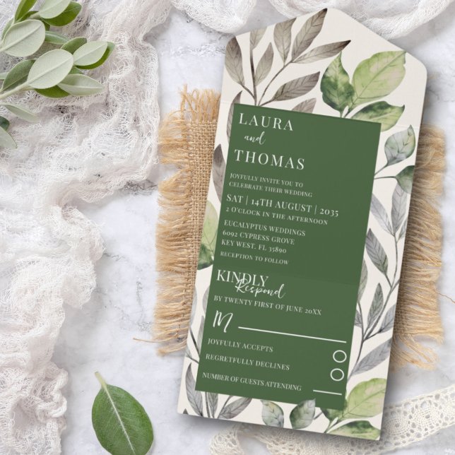 Casamento Moderno com Verde Esmeralda em Aquarela (Criador carregado)