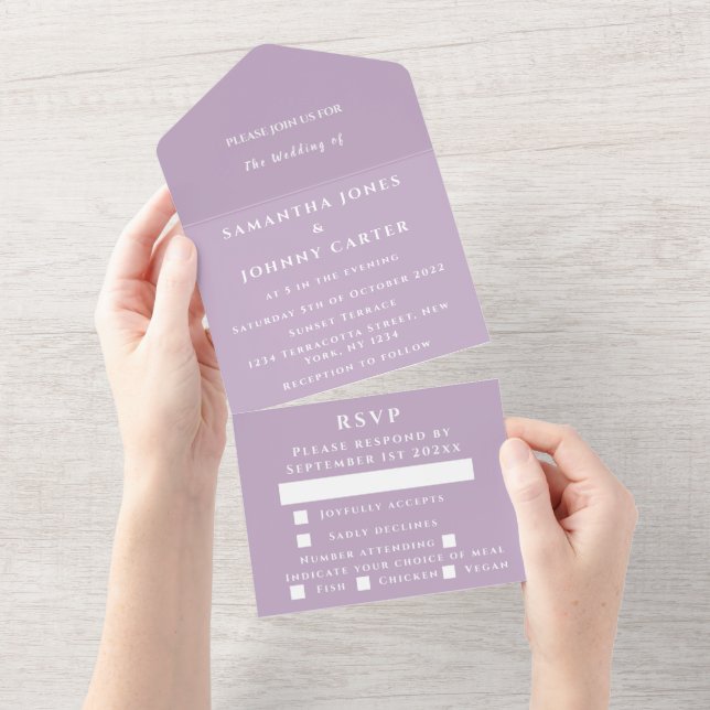 Casamento Moderno da Lavanda Violeta Roxo (Tearaway)