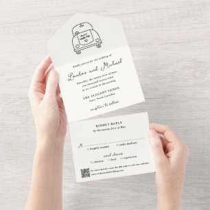 Casamento Moderno de Código QR de Portas do Carro