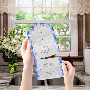 Casamento moderno de confetti Real Azul