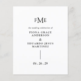 Casamento Moderno de Fiona Black and White Bold Mo