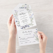 Casamento Moderno de Flores de Água Botânica